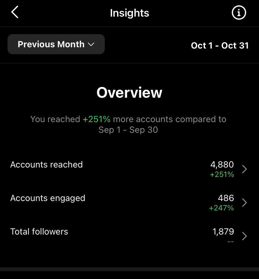 Instagram stats of my views for flickr photographers

